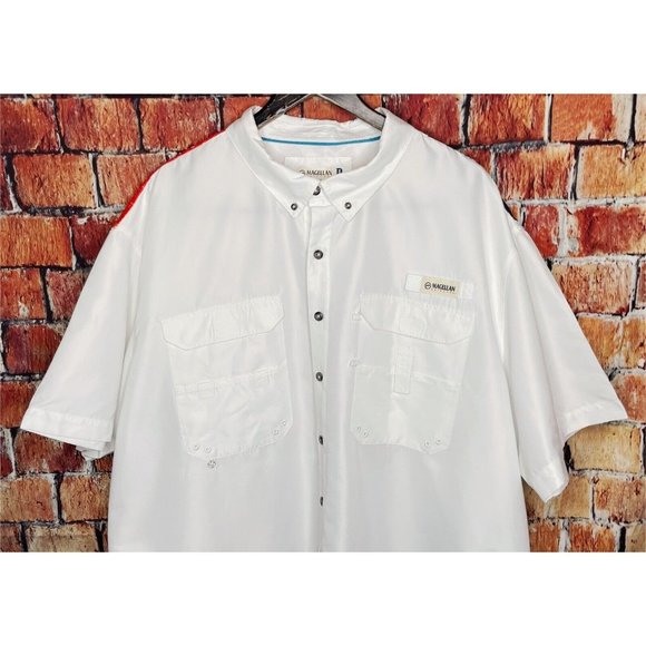 Magellan Outdoors Relaxed Fit Vented Shirt 3XL American Flag USA Red White Blue - Picture 2 of 6